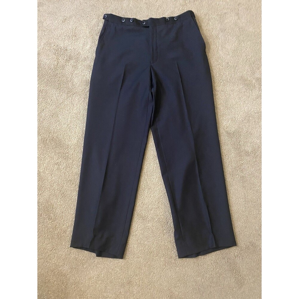 Bianco Brioni Wool Dress Pants Black Men’s 36R x 30